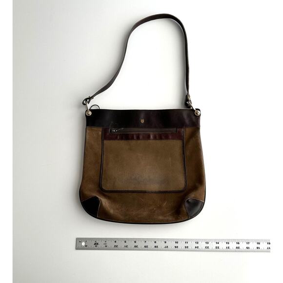 Jerome Leplat VTG Leather Suede Patina Shoulder Tote Messenger Bag - Picture 9 of 9